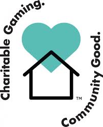 A green heart with the black outline of a house